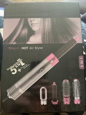 HOT Air Styler 5-in-1 Hair Dryer Brush - Pink/Silver